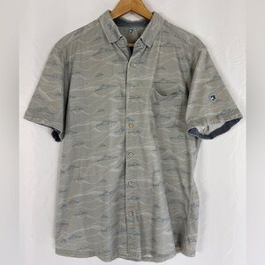 KÜHL Innovatr Cloud Print Shirt Mens Large Button Down